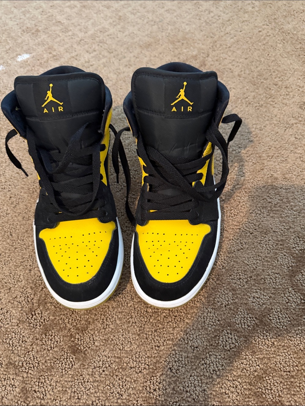 Jordan High-Top Sneakers - Black and Yellow